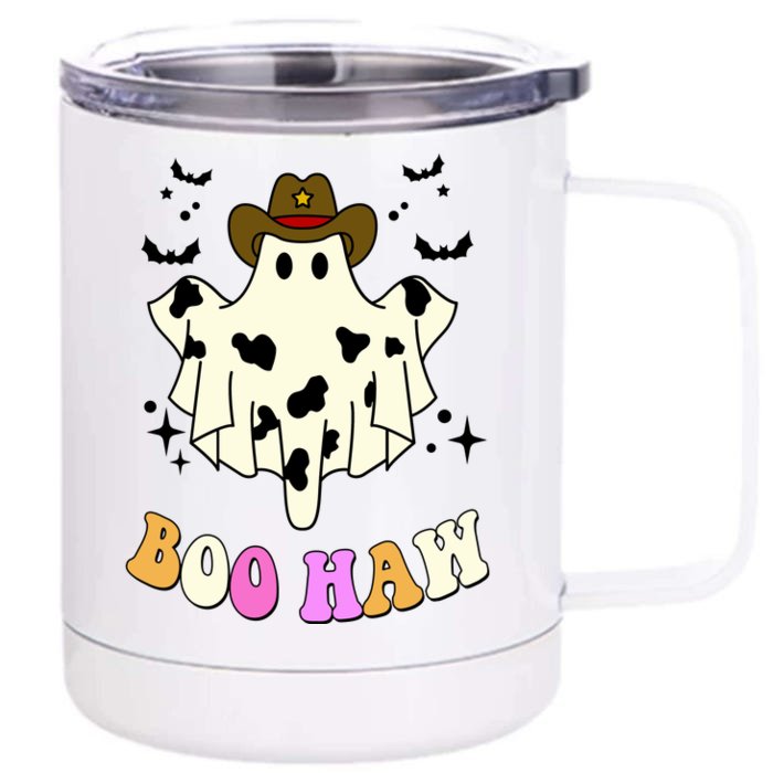 Boo Haw Retro Western Halloween Front & Back 12oz Stainless Steel Tumbler Cup