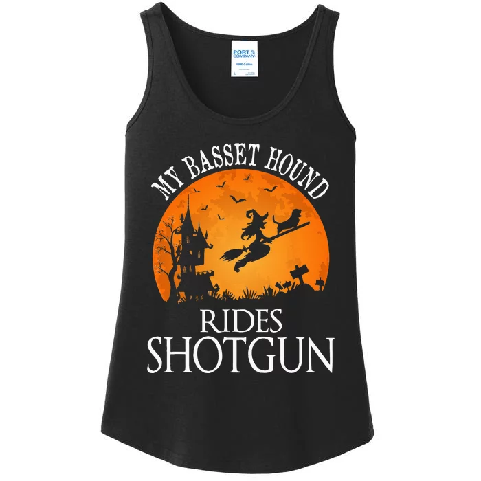 Basset Hound Rides Shotgun Dog Lover Party Ladies Essential Tank