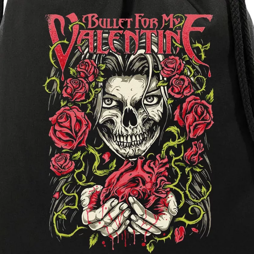 Bleeding Heart Skull Bullet For My Valentine Drawstring Bag