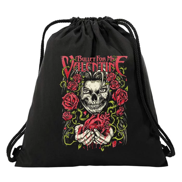 Bleeding Heart Skull Bullet For My Valentine Drawstring Bag