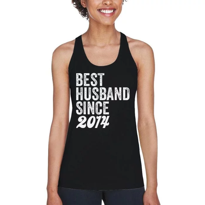 Best Husband Since 2014 Wedding Anniversary Husband Women's Racerback Tank