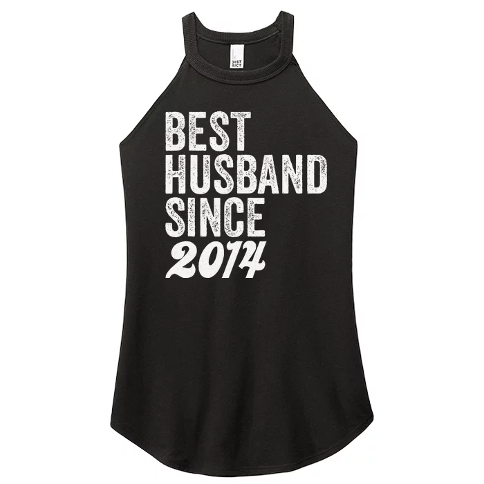 Best Husband Since 2014 Wedding Anniversary Husband Women’s Perfect Tri Rocker Tank