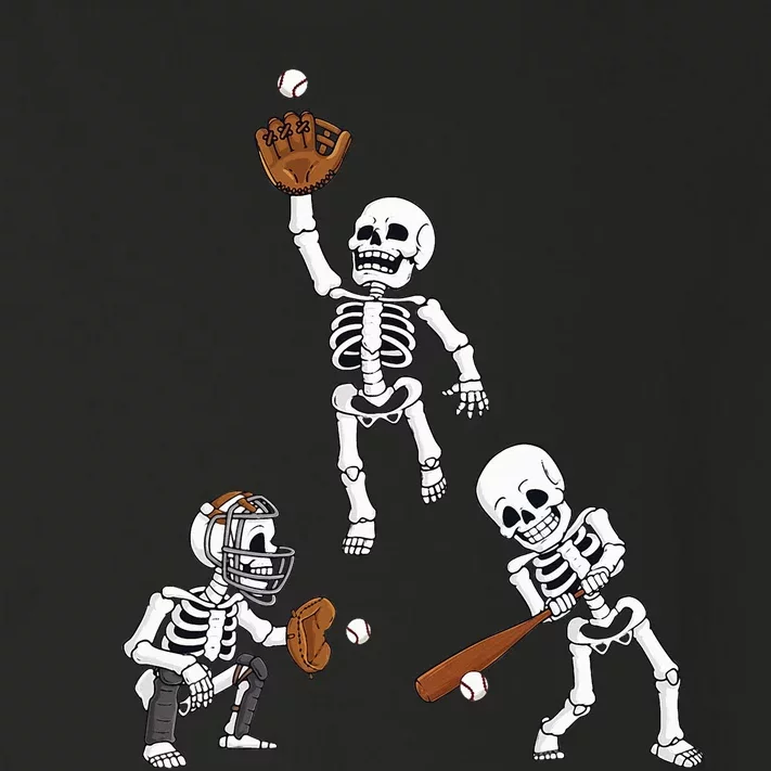 Baseball Halloween Skeletons Hitter Catcher Toddler Long Sleeve Shirt