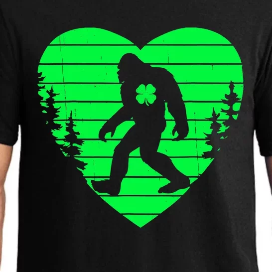 Bigfoot Heart Shamrock Day Boy Girl Love Sasquatch Irish Pajama Set