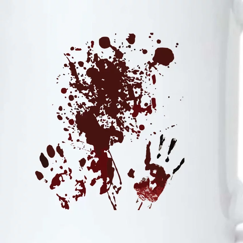 Blood Hands Splatters Red Bloody Handprints Zombie Outbreak Black Color Changing Mug