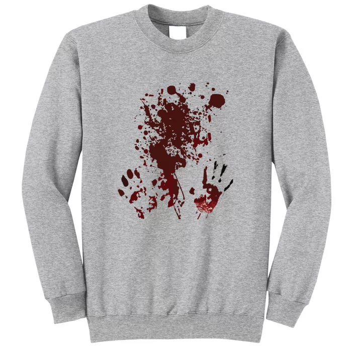 Blood Hands Splatters Red Bloody Handprints Zombie Outbreak Tall Sweatshirt