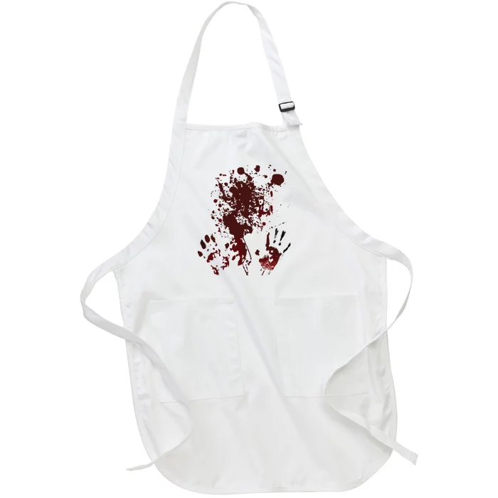 Blood Hands Splatters Red Bloody Handprints Zombie Outbreak Full-Length Apron With Pocket