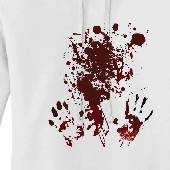 Blood Hands Splatters Red Bloody Handprints Zombie Outbreak Women's Pullover Hoodie