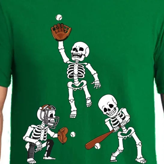 Baseball Halloween Skeletons Hitter Catcher Boy Pajama Set