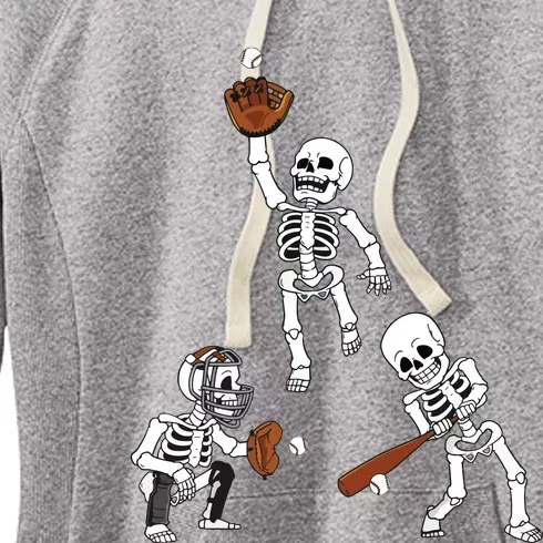 Baseball Halloween Skeletons Hitter Catcher Boy Women's Fleece Hoodie