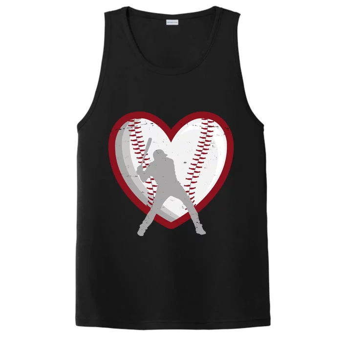 Baseball Heart Sport Lover Performance Tank