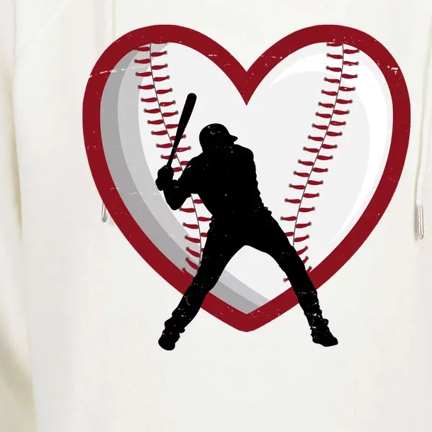 Baseball Heart Sport Lover Womens Funnel Neck Pullover Hood