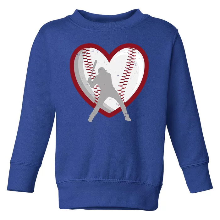 Baseball Heart Sport Lover Toddler Sweatshirt