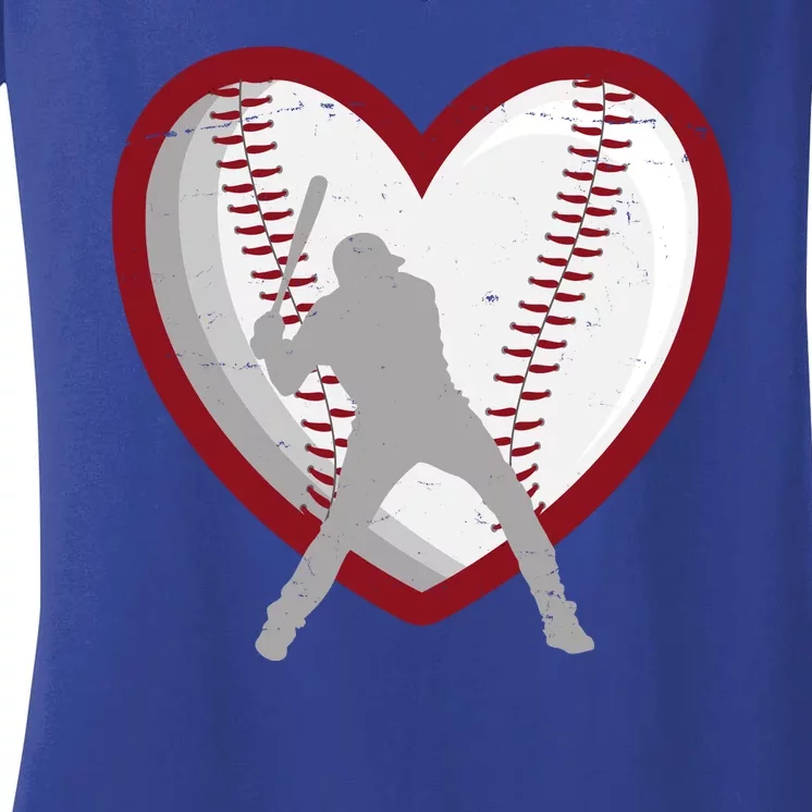 Baseball Heart Sport Lover Women's V-Neck T-Shirt