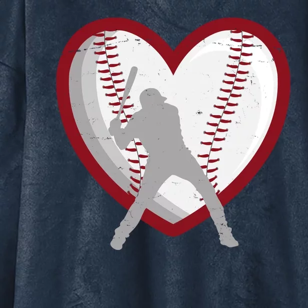 Baseball Heart Sport Lover Hooded Wearable Blanket