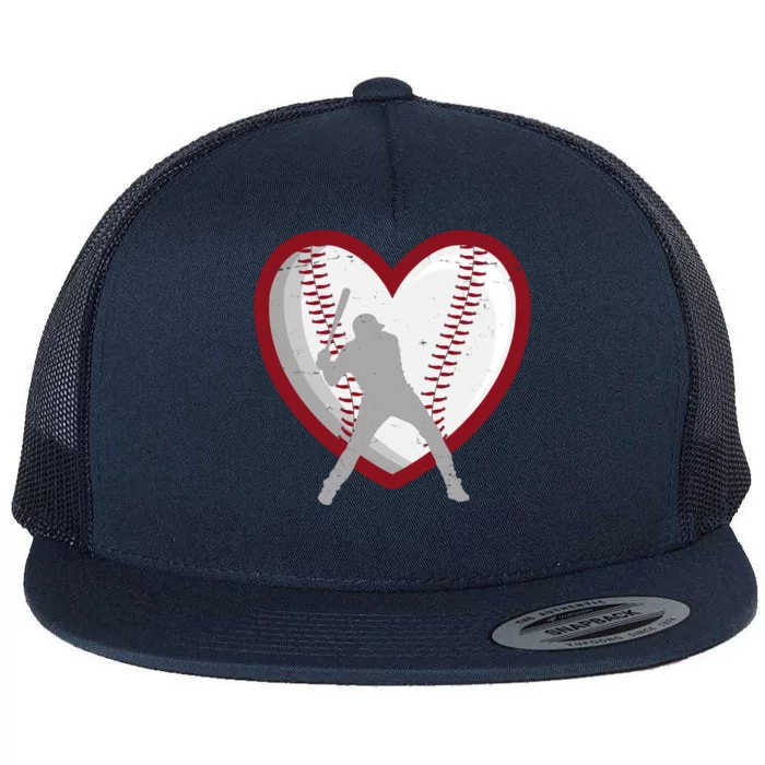 Baseball Heart Sport Lover Flat Bill Trucker Hat