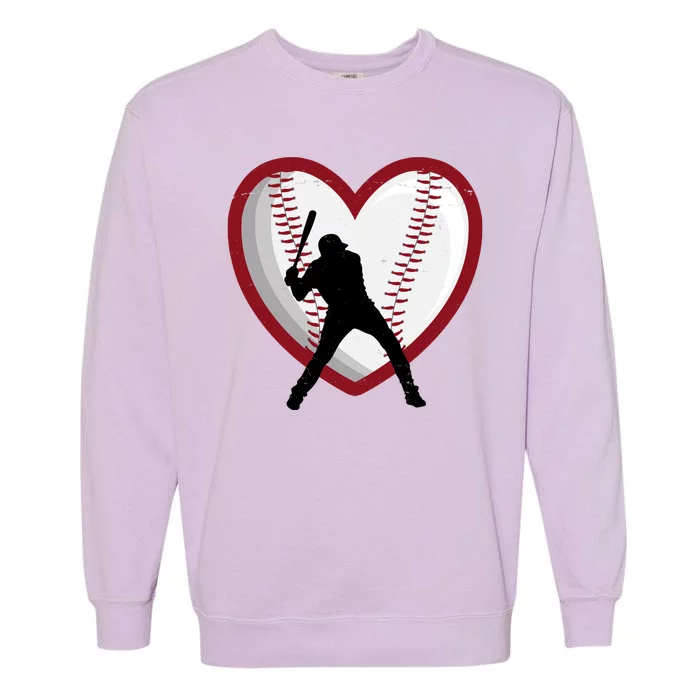 Baseball Heart Sport Lover Garment-Dyed Sweatshirt