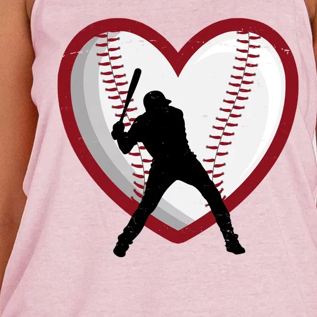 Baseball Heart Sport Lover Women's Knotted Racerback Tank