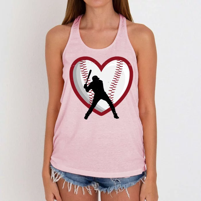 Baseball Heart Sport Lover Women's Knotted Racerback Tank