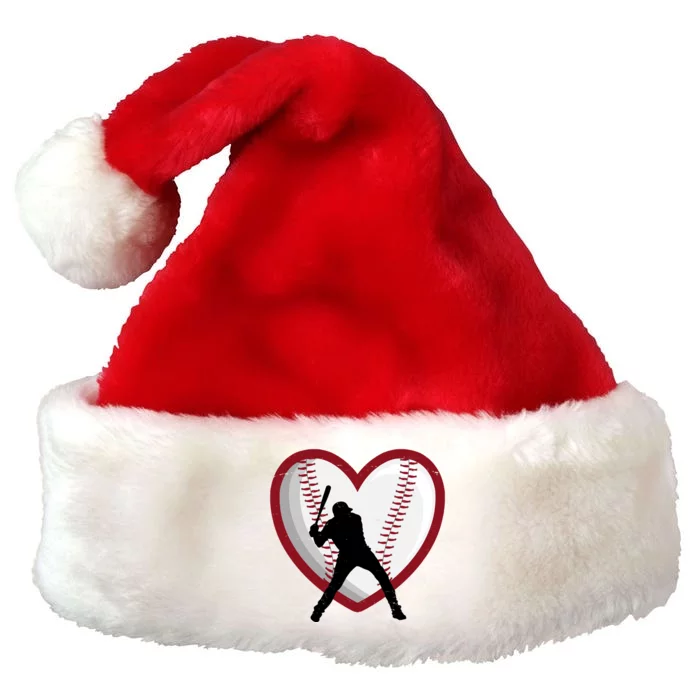 Baseball Heart Sport Lover Premium Christmas Santa Hat