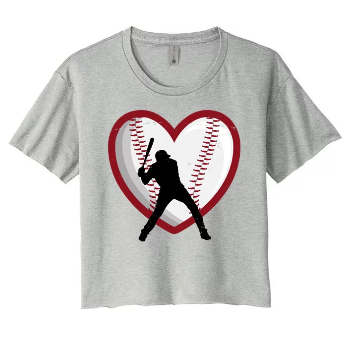 Baseball Heart Sport Lover Women's Crop Top Tee