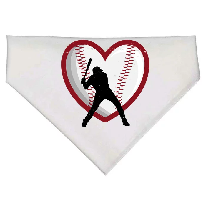 Baseball Heart Sport Lover USA-Made Doggie Bandana