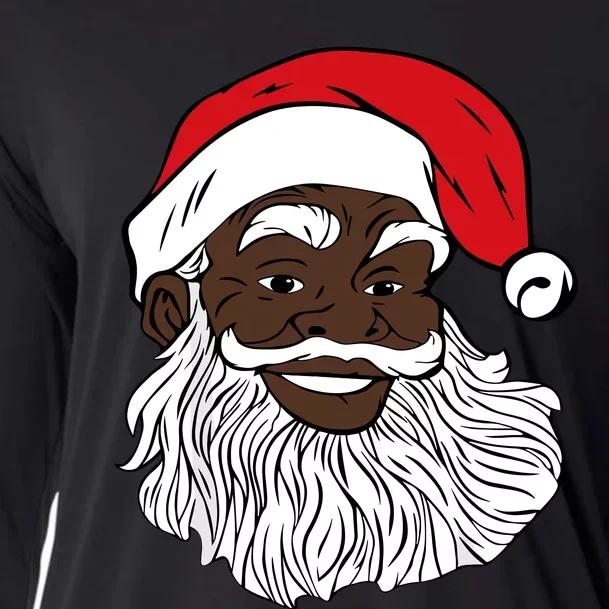 Black Happy Santa Shirts Fun African American Santa Cooling Performance Long Sleeve Crew