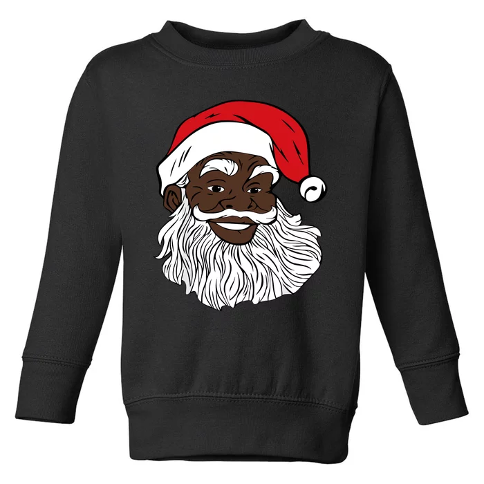 Black Happy Santa Shirts Fun African American Santa Toddler Sweatshirt