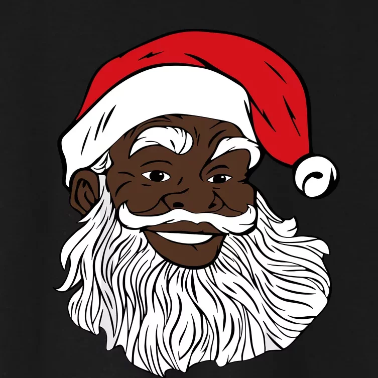 Black Happy Santa Shirts Fun African American Santa Women's Crop Top Tee