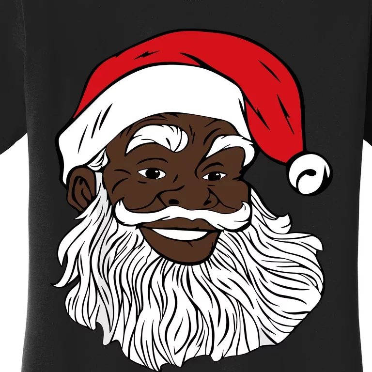 Black Happy Santa Shirts Fun African American Santa Women's T-Shirt