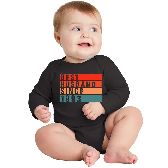 Best Husband Since 1993 Epic Couple 30th Wedding Anniversary Baby Long Sleeve Bodysuit