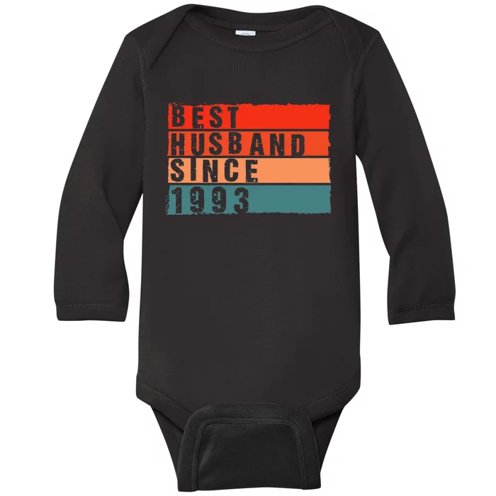 Best Husband Since 1993 Epic Couple 30th Wedding Anniversary Baby Long Sleeve Bodysuit