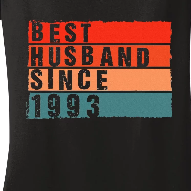 Best Husband Since 1993 Epic Couple 30th Wedding Anniversary Women's V-Neck T-Shirt