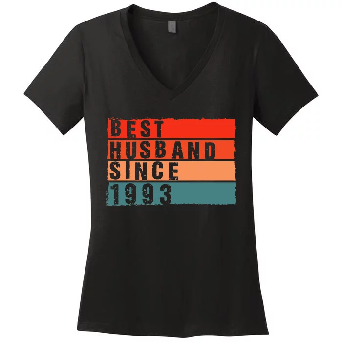 Best Husband Since 1993 Epic Couple 30th Wedding Anniversary Women's V-Neck T-Shirt