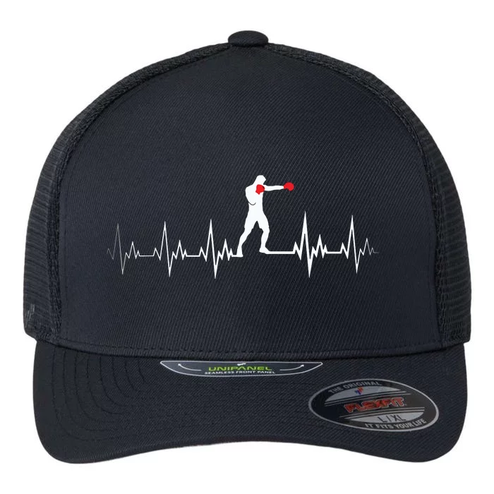 Boxing Heartbeat Sports Lover Outfit Flexfit Unipanel Trucker Cap