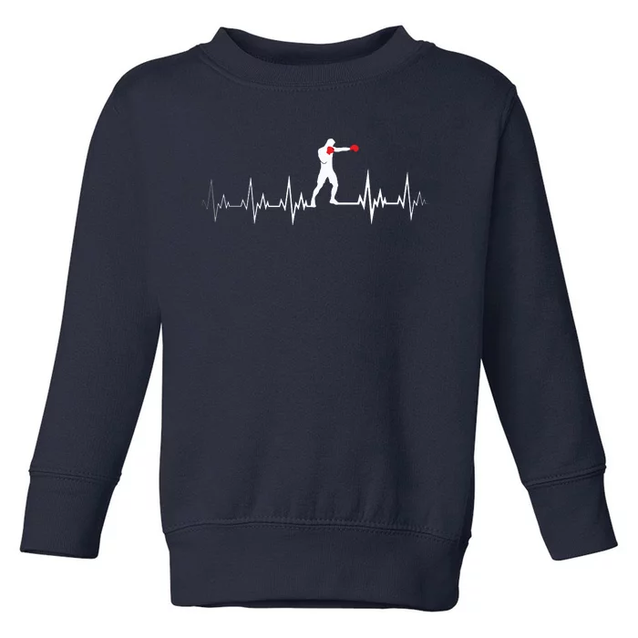 Boxing Heartbeat Sports Lover Outfit Toddler Sweatshirt