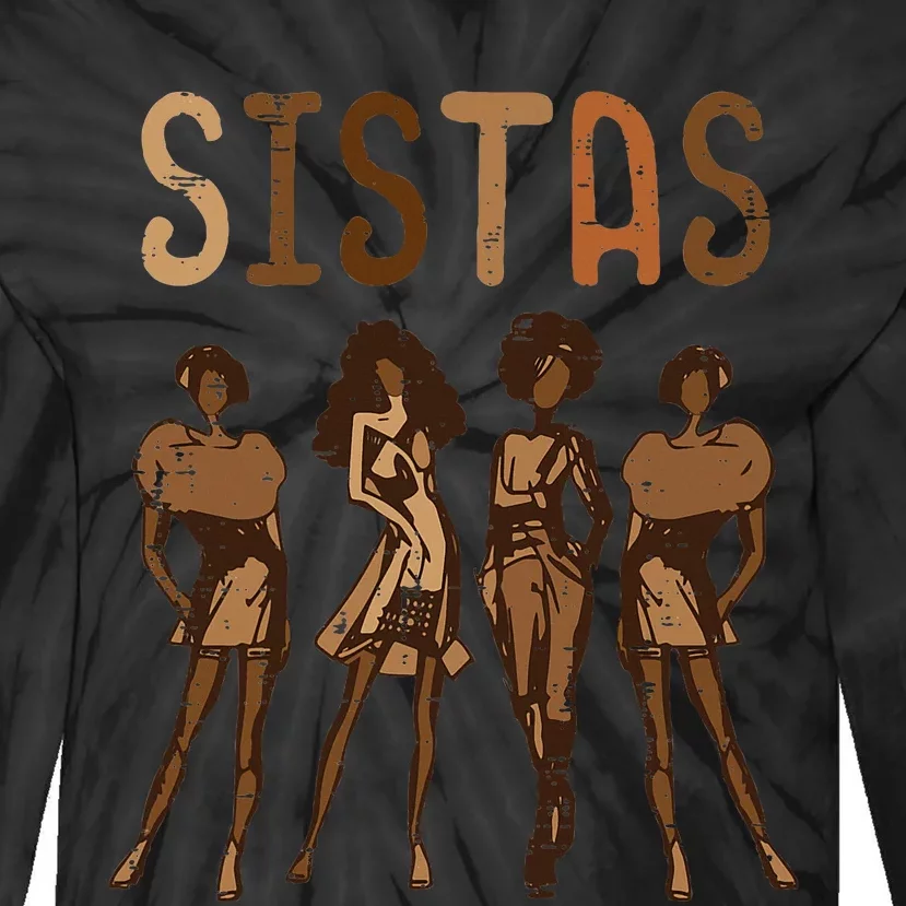 Black History Sistas Melanin Pride African American Tie-Dye Long Sleeve Shirt