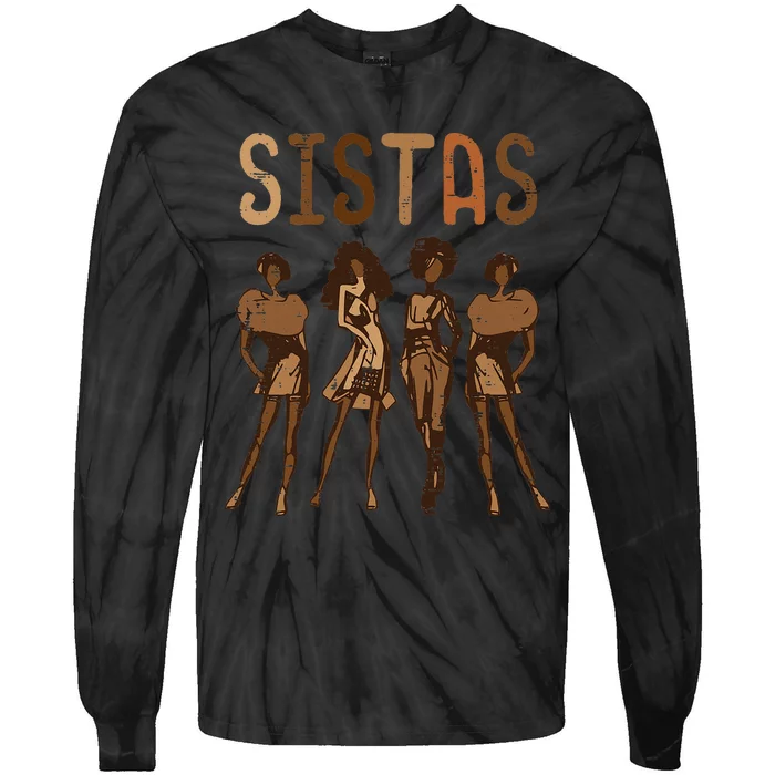 Black History Sistas Melanin Pride African American Tie-Dye Long Sleeve Shirt