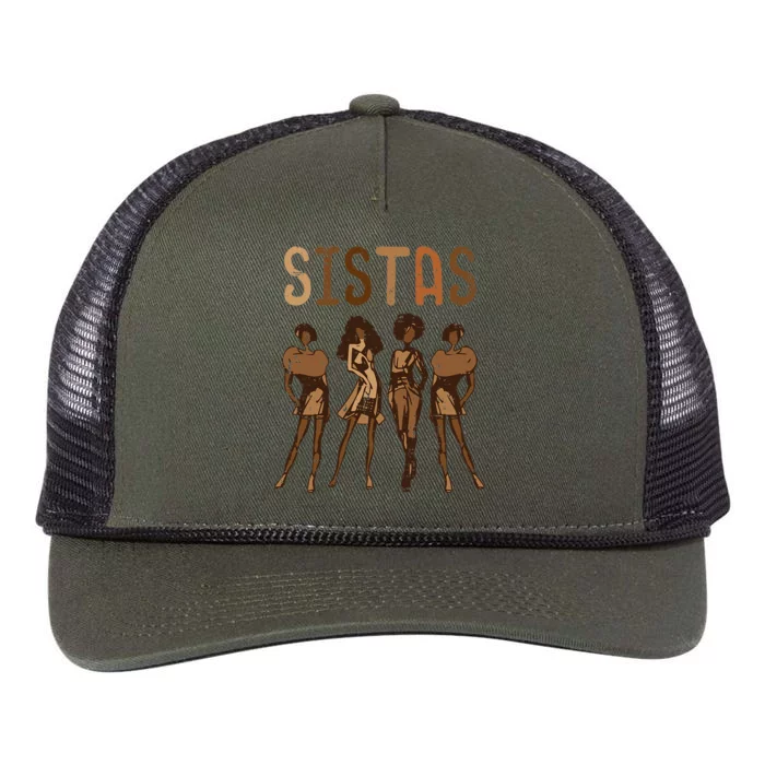 Black History Sistas Melanin Pride African American Retro Rope Trucker Hat Cap