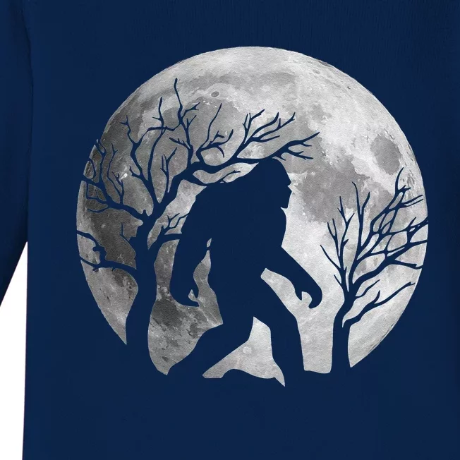 Bigfoot Halloween Sasquatch Full Moon Yeti Funny Baby Long Sleeve Bodysuit