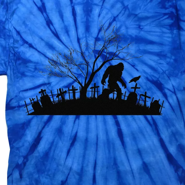 Bigfoot Halloween Spooky Haunted Graveyard Scary Big Foot Tie-Dye T-Shirt