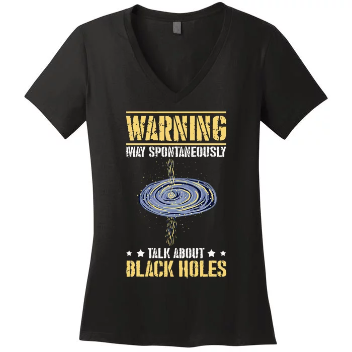 Black Hole Space Light Galaxy Universe Milky Way Gravity Women's V-Neck T-Shirt