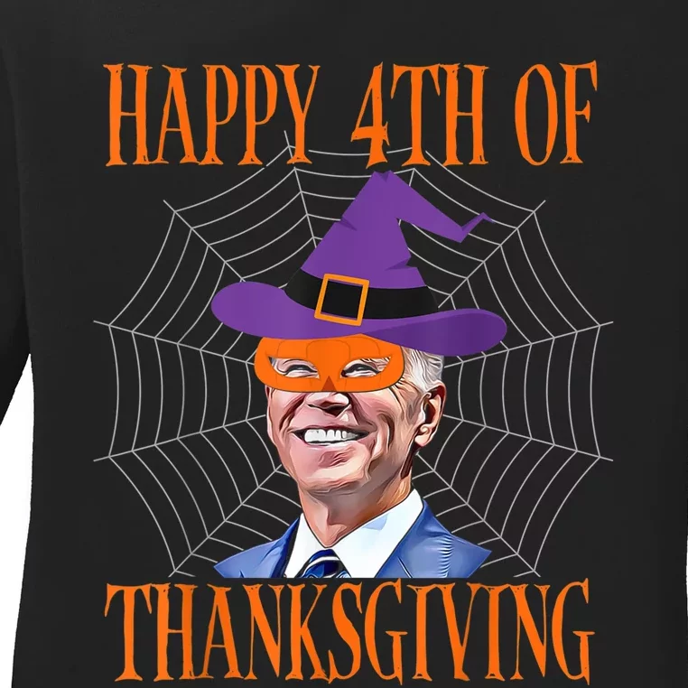 Biden Halloween Shirt Pumpkin Mask Funny Political T Ladies Long Sleeve Shirt