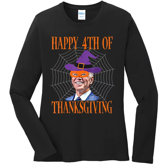 Biden Halloween Shirt Pumpkin Mask Funny Political T Ladies Long Sleeve Shirt