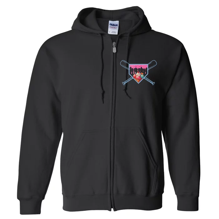 Baseball Home Social Club For Boy Ice Cream Drip Full Zip Hoodie