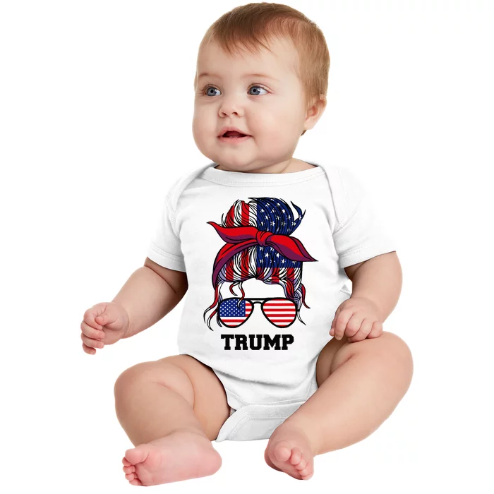 Bandana Headscarf Sunglasses Trump Baby Bodysuit