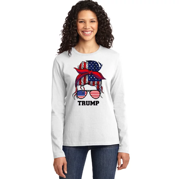 Bandana Headscarf Sunglasses Trump Ladies Long Sleeve Shirt