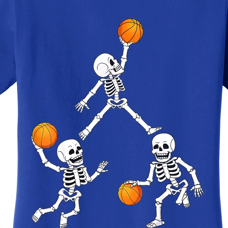 Basketball Halloween Skeleton Dunking Dribble Boys Teen Women's T-Shirt