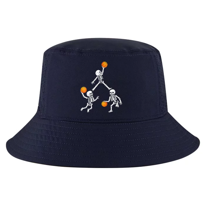 Basketball Halloween Skeleton Dunking Dribble Boys Teen Cool Comfort Performance Bucket Hat