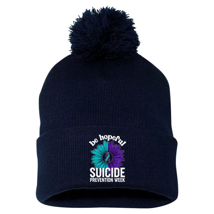 Be Hopeful Suicide Prevention Week Pom Pom 12in Knit Beanie